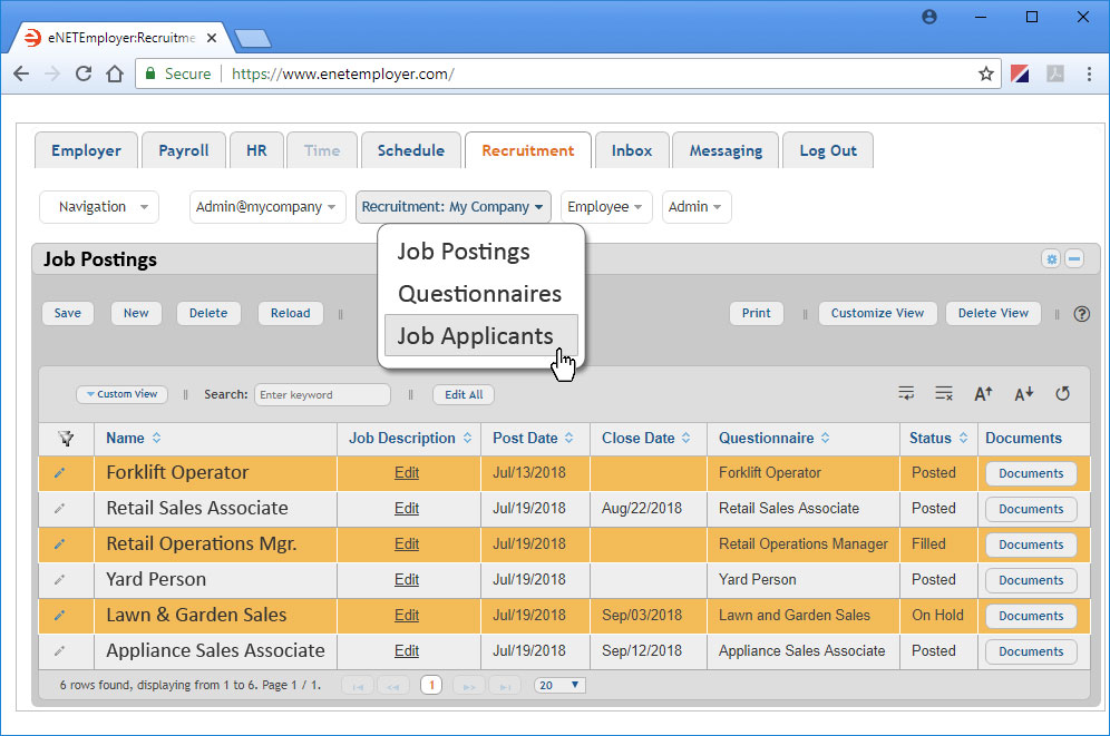 Recruitment/Applicant Tracking Module