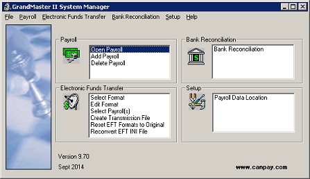 GrandMaster II Payroll, Job Costing, EFT and Bank Reconciliation